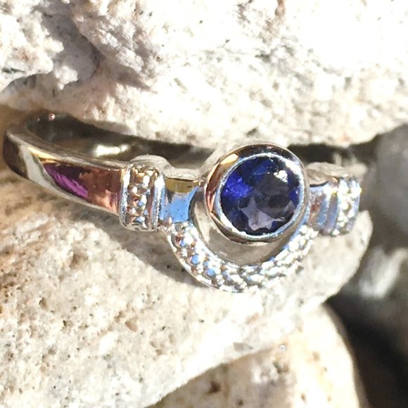 Natural Iolite Sterling Silver Ring Size 7 Genuine Gemstone - Picture 9 of 16